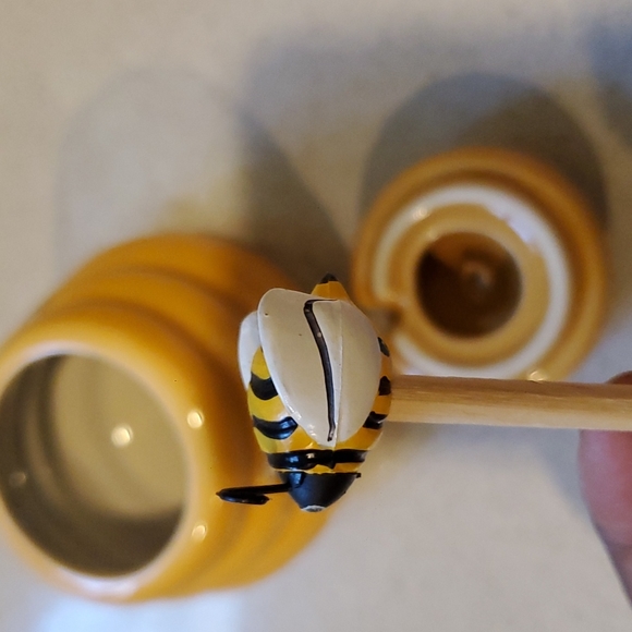 🐝 Mini Beehive Honey Pot with Wooden Dipper 🍯 NEW - Picture 9 of 9